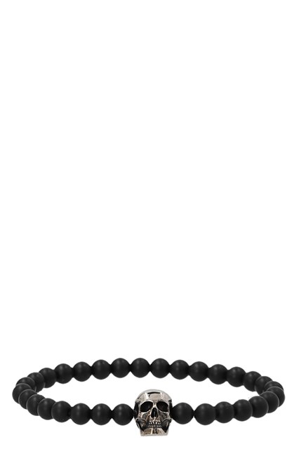 Bracciale sfere teschio - Nero (U)