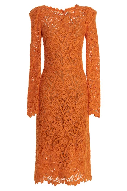 Abito pizzo macramè - Arancione (40 IT)