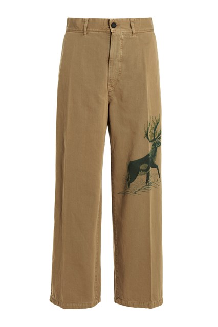Pantalone cotone stampa - Beige (30)