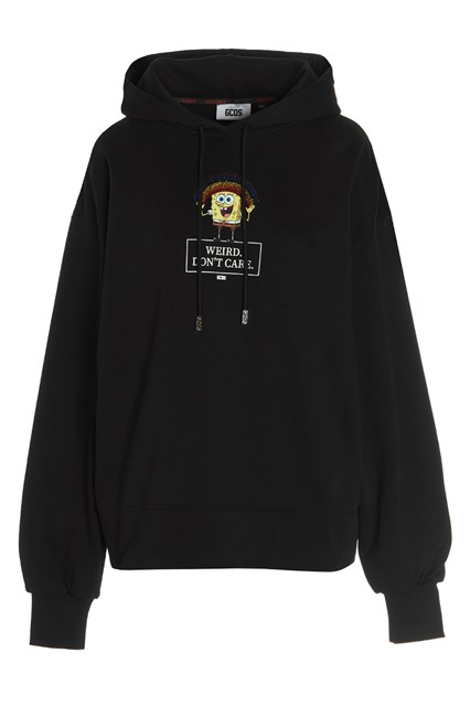 Felpa con cappuccio capsule Spongebob 'Don't care' - Nero (XS)
