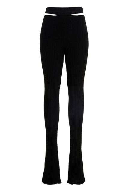 Pantalone flared costine - Nero