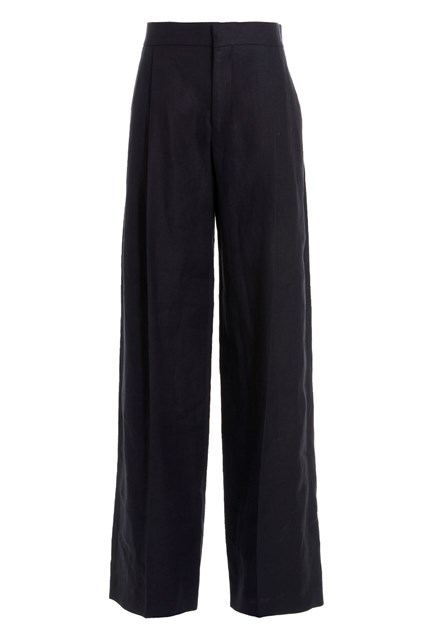 Pantalone lino pences - Blu (40 FR)