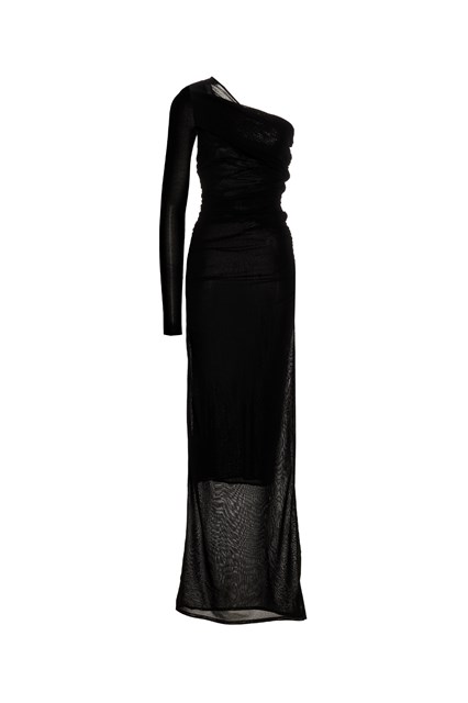 Abito lungo drappeggio - Nero (M)