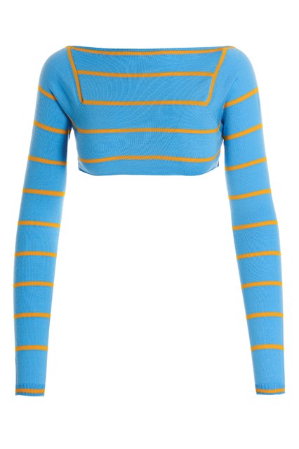 Maglia cropped cut out - Azzurro (XS)