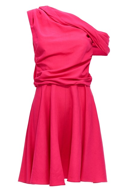 Abito scollo drappeggi - Fuxia (38 IT)