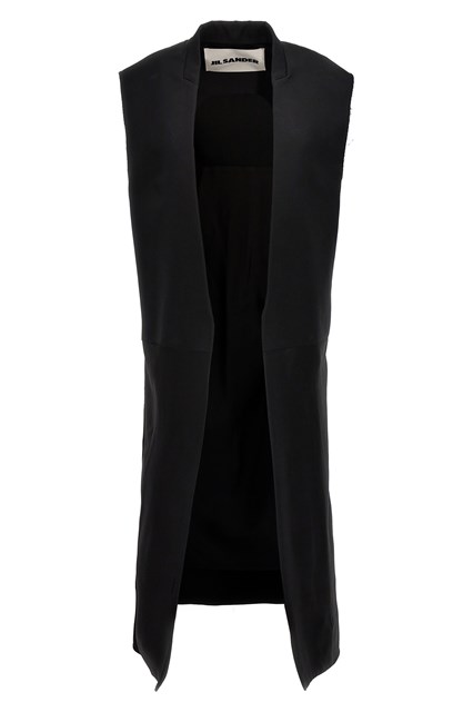 Gilet lungo bimateriale - Nero (34 DE)