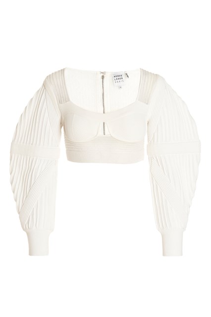 Top bustier maglia - Bianco (XS)