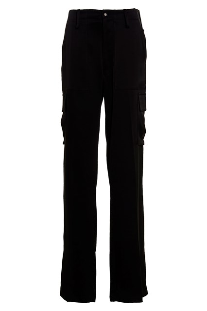 Pantalone cargo raso - Nero (8 UK)