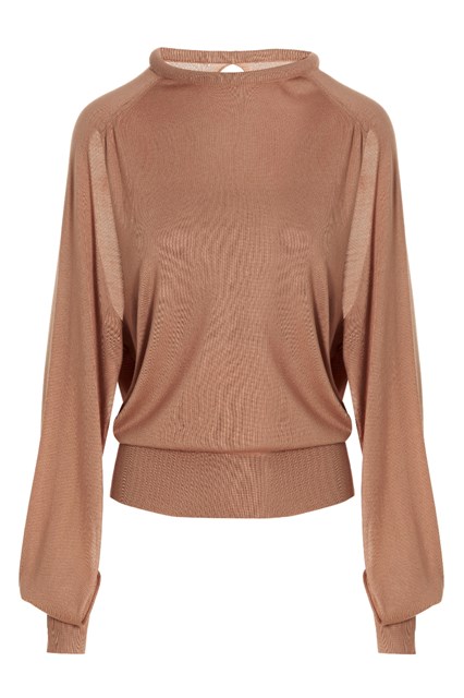 Maglia cut out inserto top - Beige
