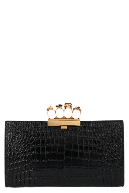 mcqueen Skull four rings' clutch bag available on www.julian-fashion ...