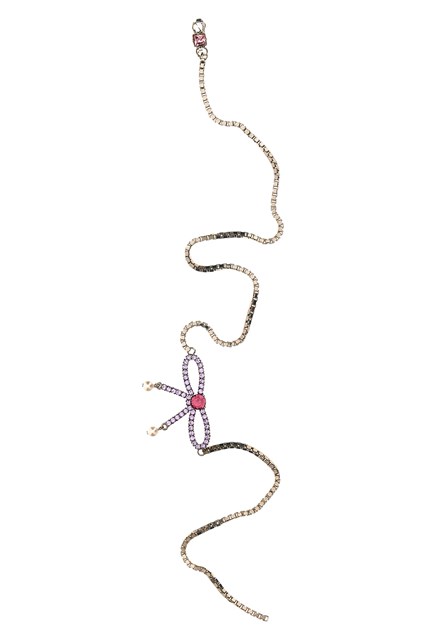 Orecchino lungo cristalli fiocco - Multicolor