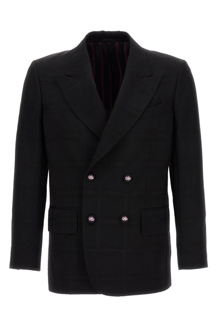 Blazer doppiopetto check - Nero (50 IT)