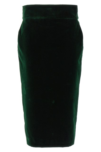Gonna midi velluto - Verde (34 FR)