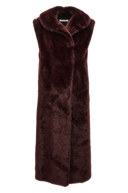 Gilet extra lungo eco pelliccia - Bordeaux (42 IT)