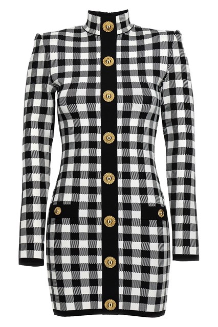 Abito maglia vichy - Bianco/Nero (34 FR)