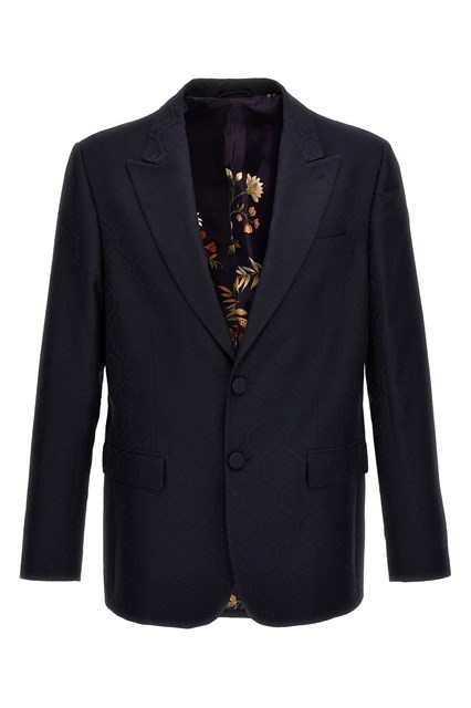 Blazer monopetto jacquard - Blu (50 IT)