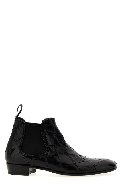 Stivaletto pelle intrecciata - Nero (6)