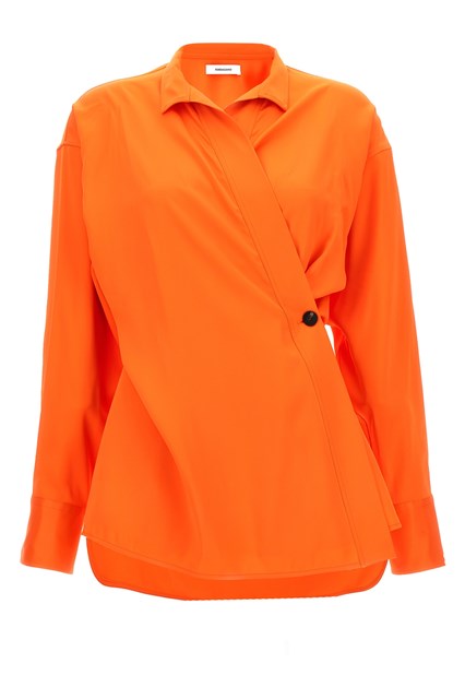 Camicia asimmetrica raso - Arancione (44 IT)