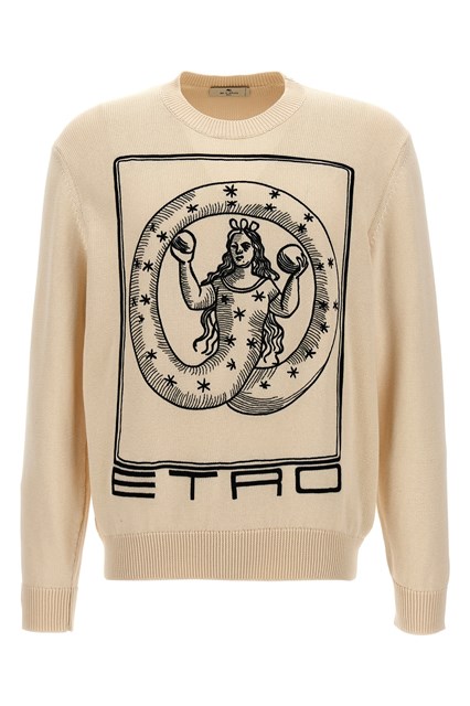 Maglione ricamo logo - Beige