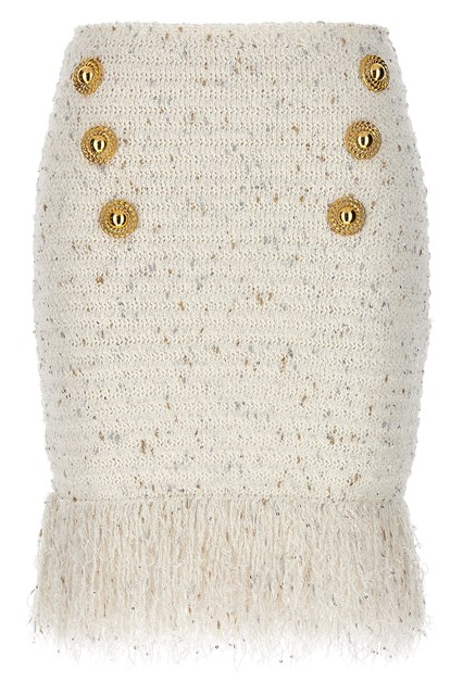 Gonna 'Fringed Tweed' - Bianco (34 FR)