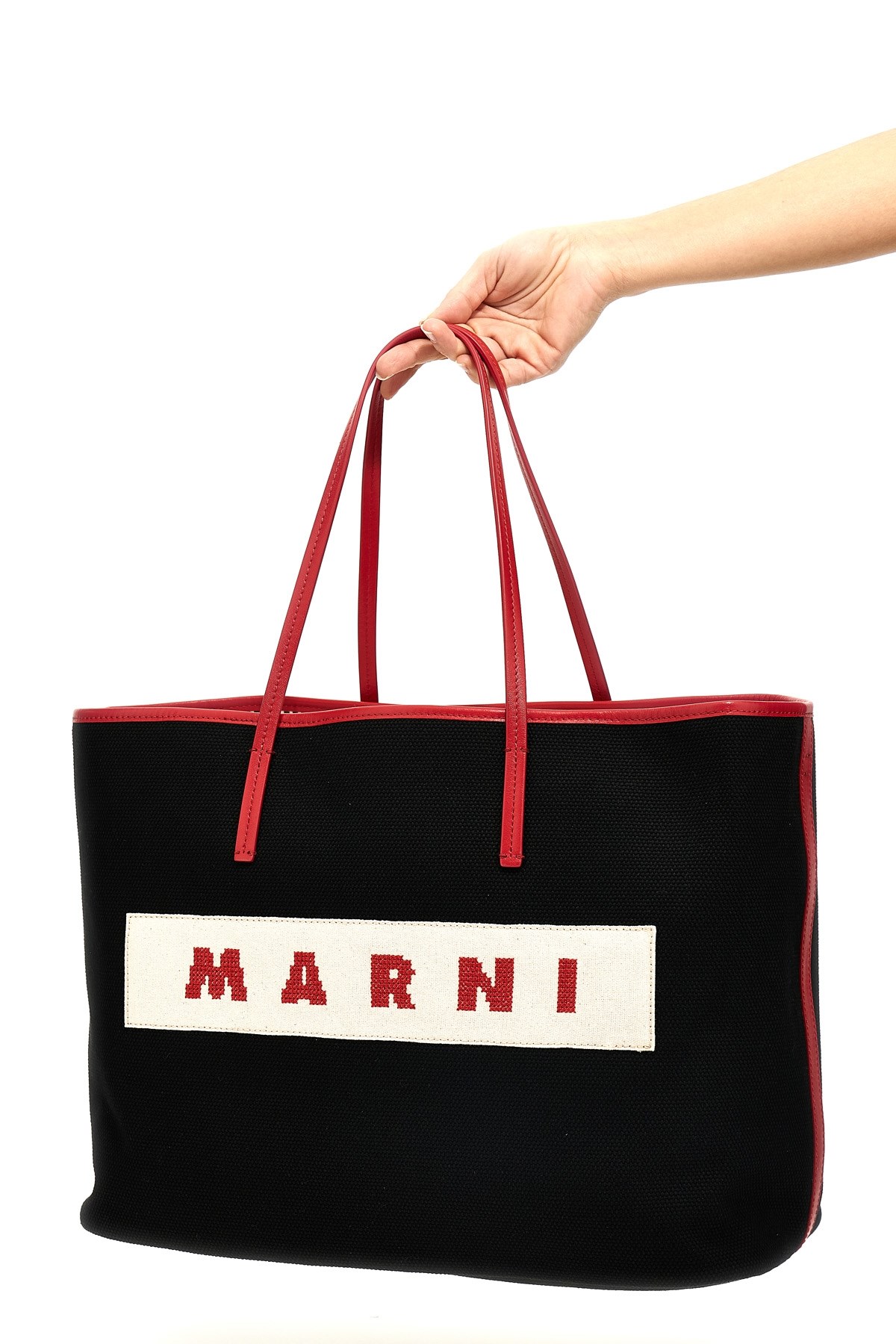 Marni Logo canvas shopping bag available on 283441