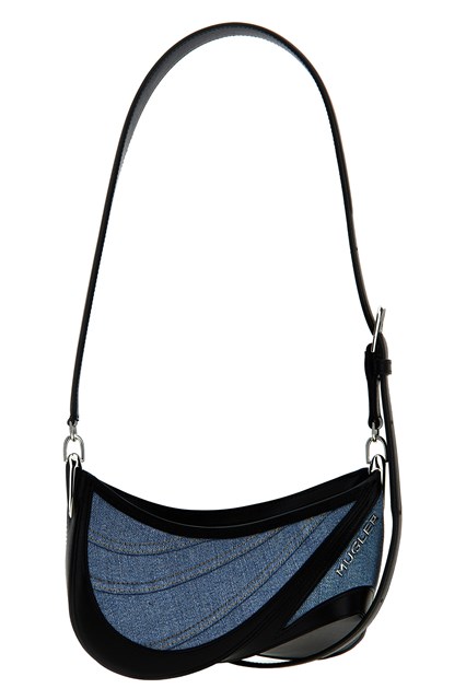 Borsa a spalla 'small denim spiral curve 01' - Multicolor