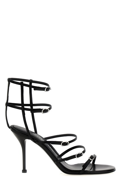 Sandalo pelle cinturini - Nero (36)