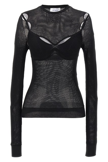 Top 'Net Arrow Bralette' - Nero (38 IT)