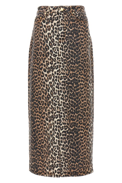 Gonna lunga animalier - Marrone (34 EU)