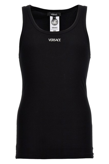 Tank top ricamo logo - Nero (4)