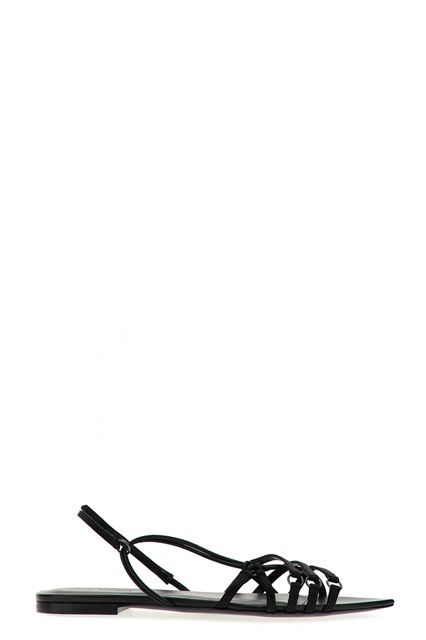 Sandalo raso pelle - Nero (38)