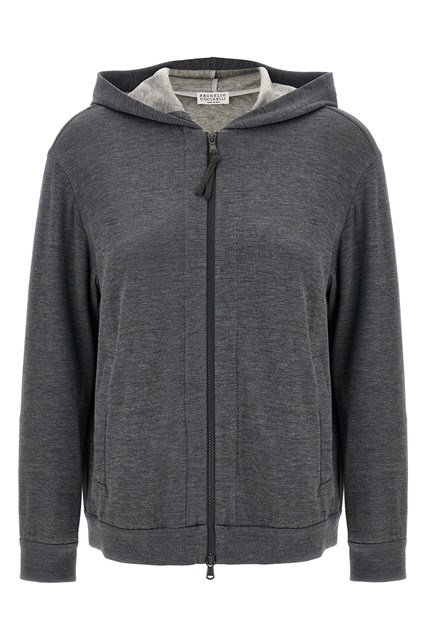Felpa con cappuccio 'Precious Zipper Pull' - Grigio (XS)
