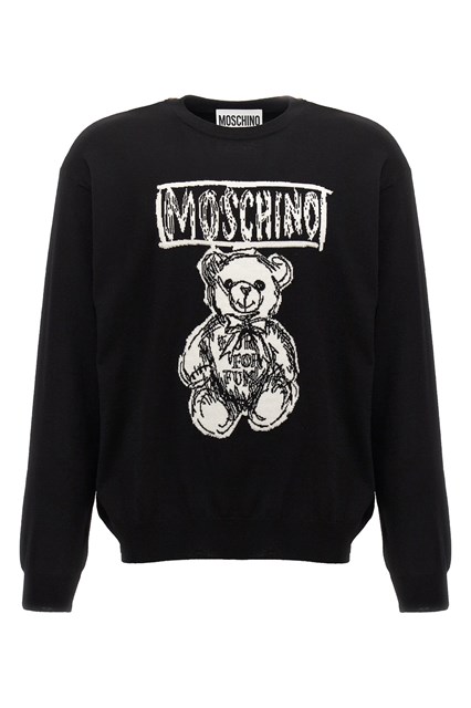 Maglione intarsio logo - Bianco/Nero (50 IT)