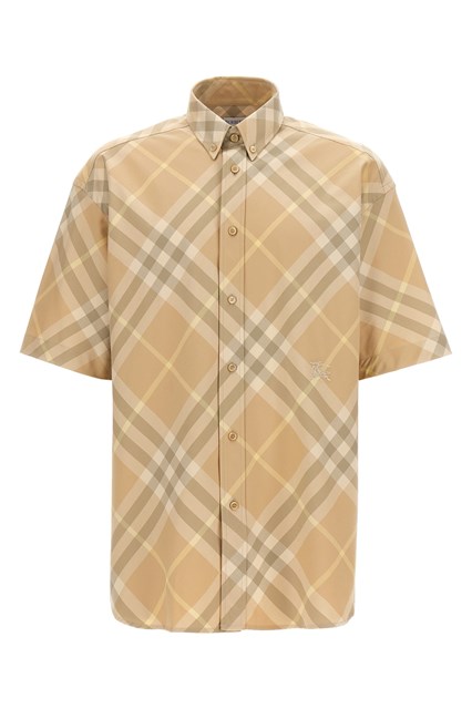 Camicia check ricamo logo - Beige (XXS)