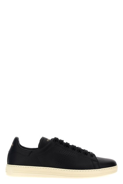 Sneaker pelle logo - Bianco/Nero (40)