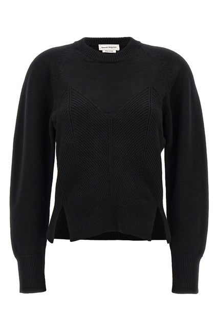 Maglione 'Chevron Corset' - Nero