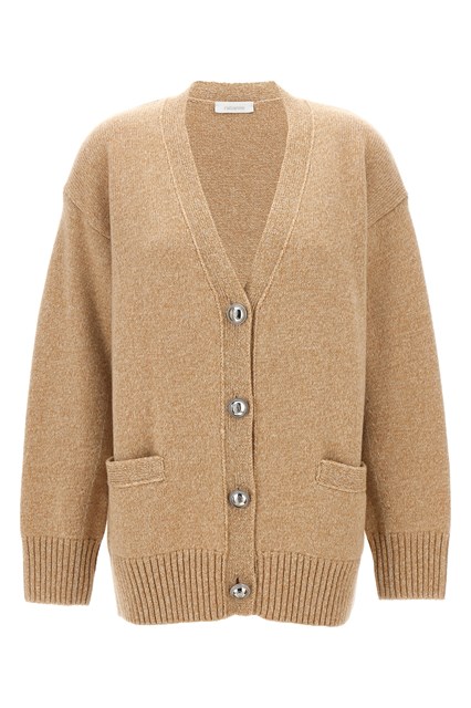 Cardigan bottoni logo - Beige