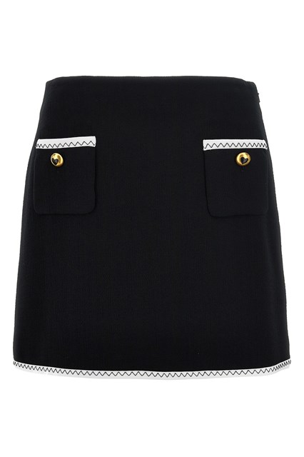 Gonna bottoni cuore - Bianco/Nero (44 IT)