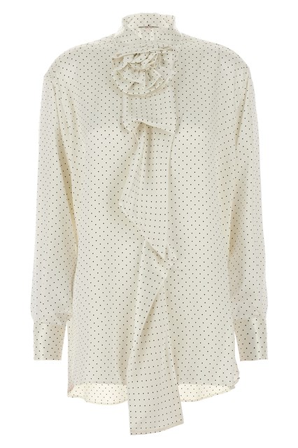 Camicia pois spilla fiore - Bianco/Nero (38 IT)