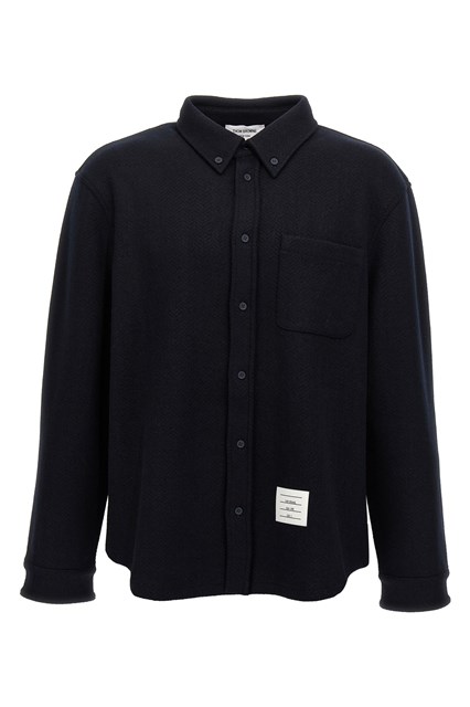 Camicia herringbone - Blu (4)