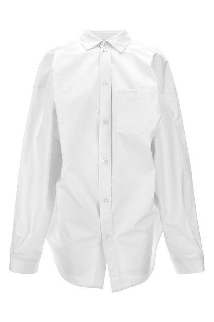 Camicia asimmetrica ricamo logo - Bianco (40 FR)