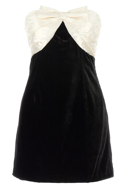 Abito corto fiocco - Bianco/Nero (40 IT)