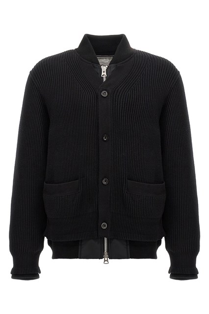 Cardigan inserti nylon - Nero (4)