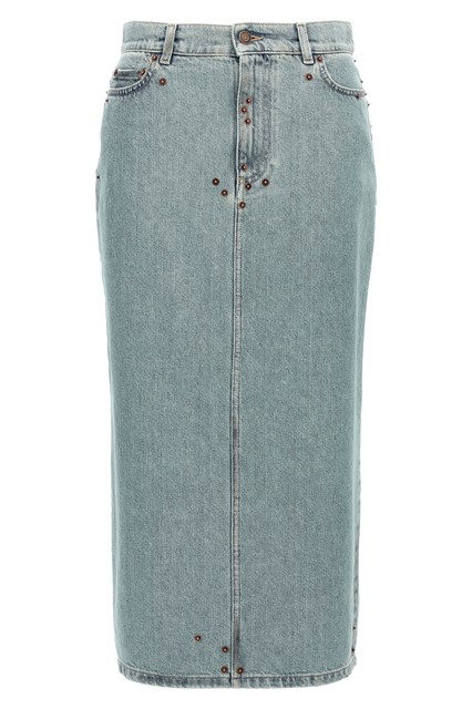 Gonna denim rivetti - Azzurro (40 IT)