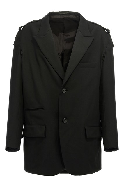 Blazer monopetto dettaglio cinturini - Nero (3)