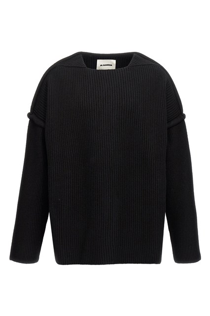 Maglione scollo geometrico - Nero