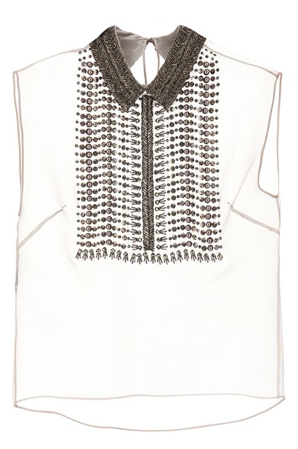 Top chiffon perline - Grigio (42 IT)