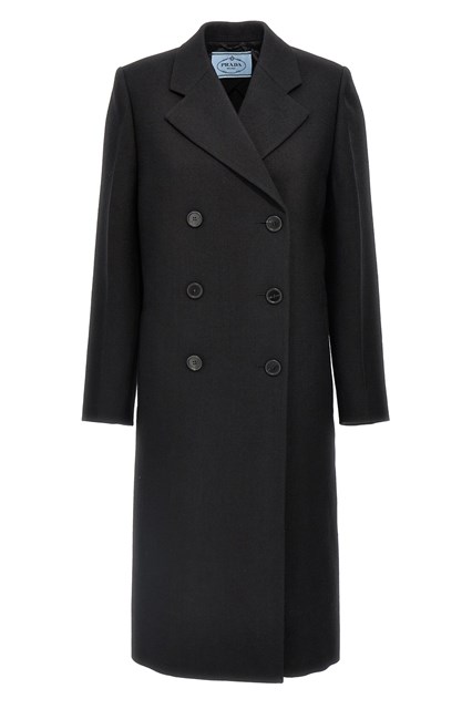 Cappotto doppiopetto inserto raso - Nero (38 IT)