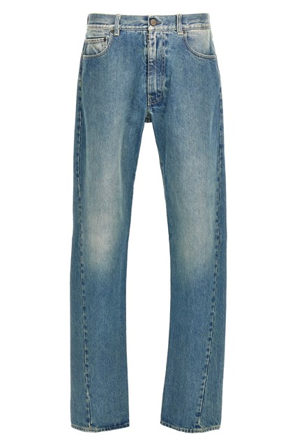 Washed denim jeans