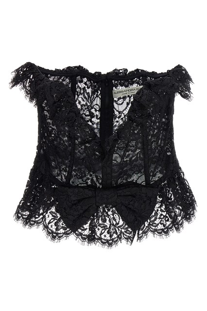 Top bustier pizzo fiocco - Nero (44 IT)